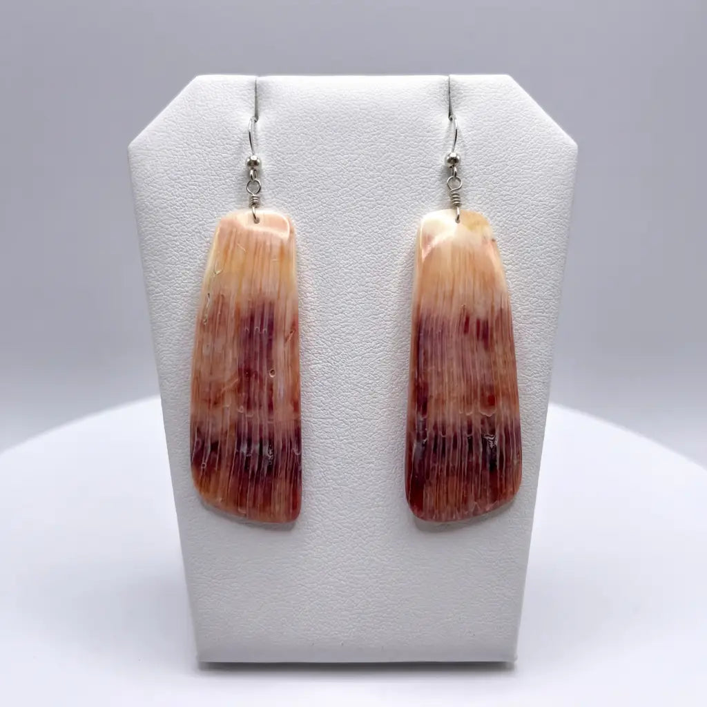 Eva Calabaza Tewa Santo Domingo Spiny Oyster Earrings,