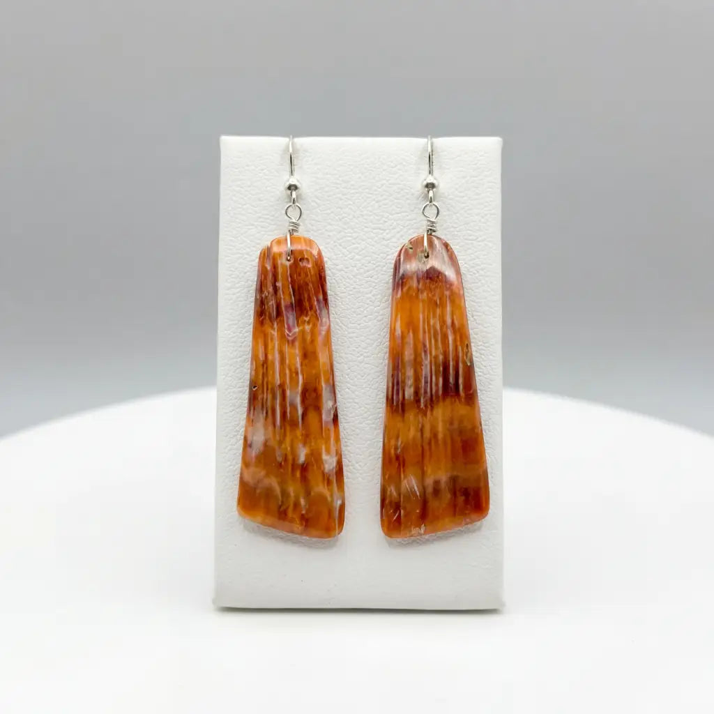 Tewa Santo Domingo Spiny Oyster Earrings by Eva Calabaza,