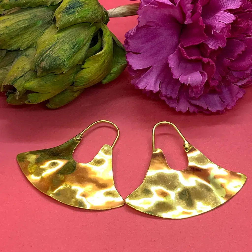 Triangular beautifully designed earrings from Mexico