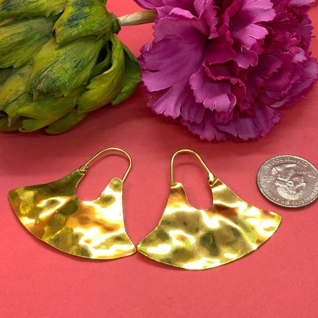 Triangular beautifully designed earrings from Mexico