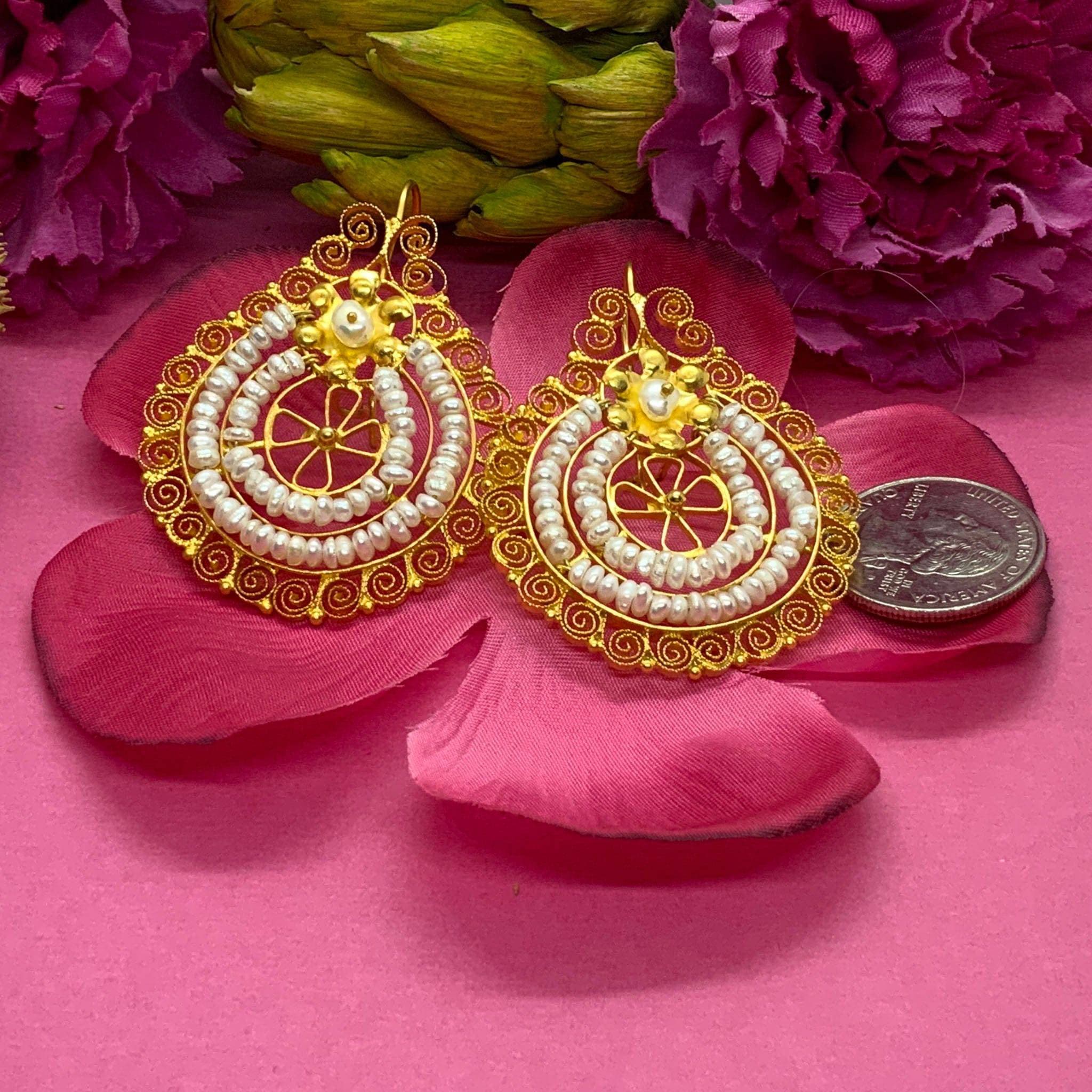 Mexican gold outlet earrings