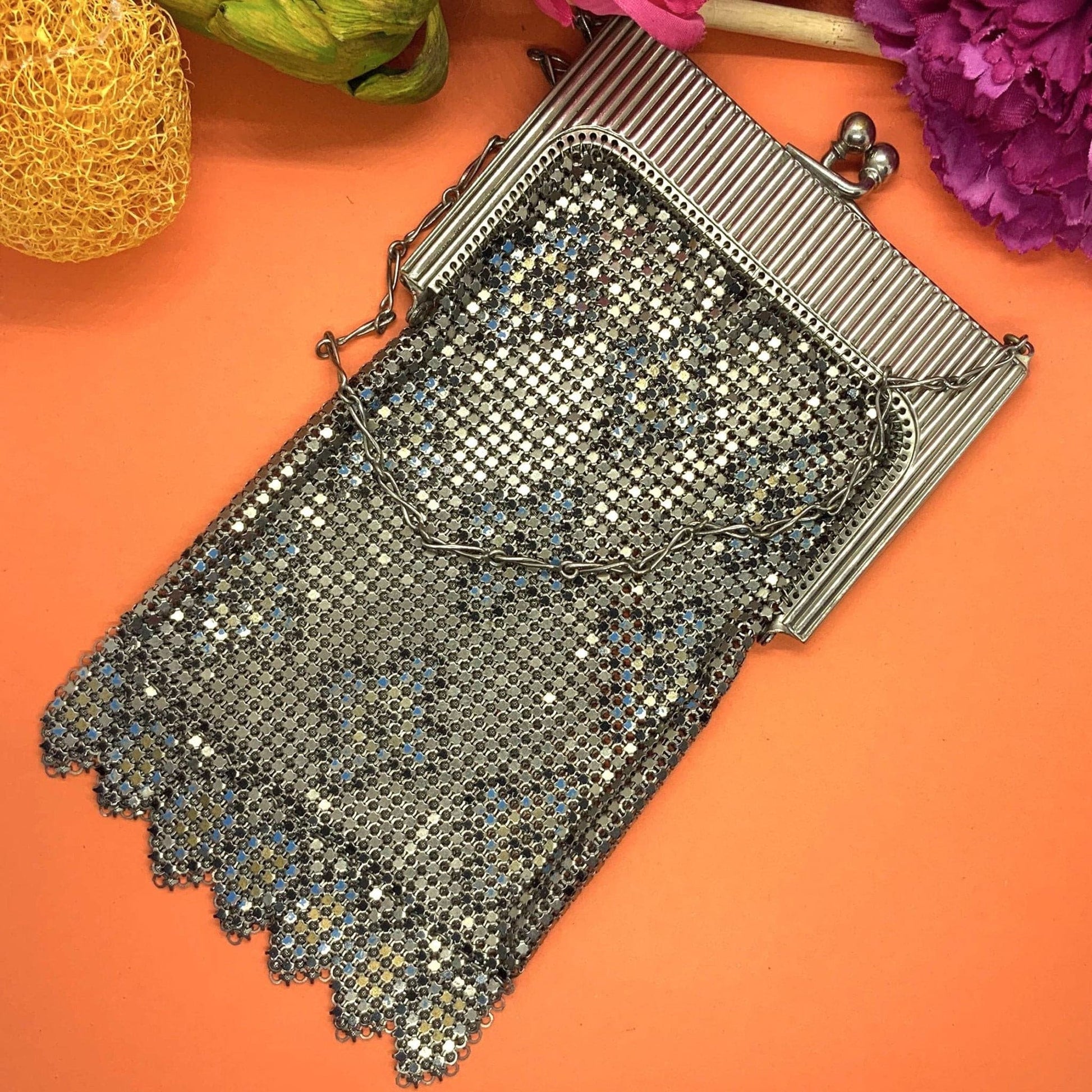 Mesh 20’s silver evening bag - Mexican Oaxacan Silver Jewelry