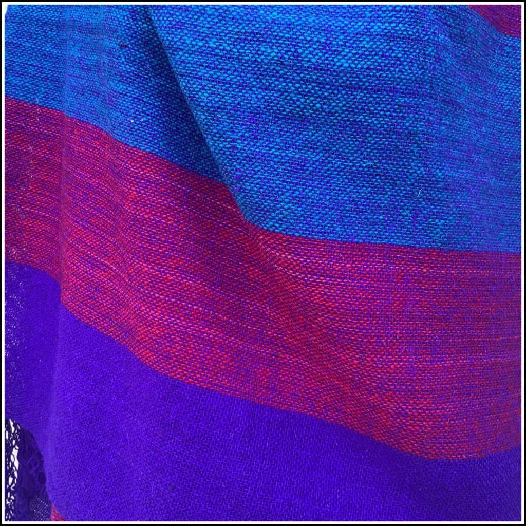 Vegetable dyed wool Rebozo from Oaxaca - Mexican Oaxacan Silver Jewelry